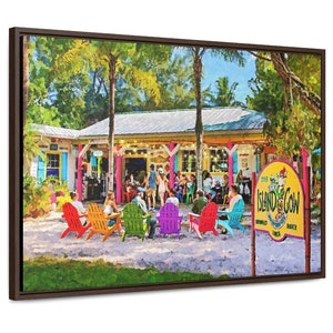 Island Cow Sanibel Art Print: Florida Restaurant Canvas Wall Art