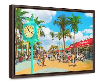 Fort Myers Beach Florida Print: Times Square Clock, Old San Carlos Boulevard