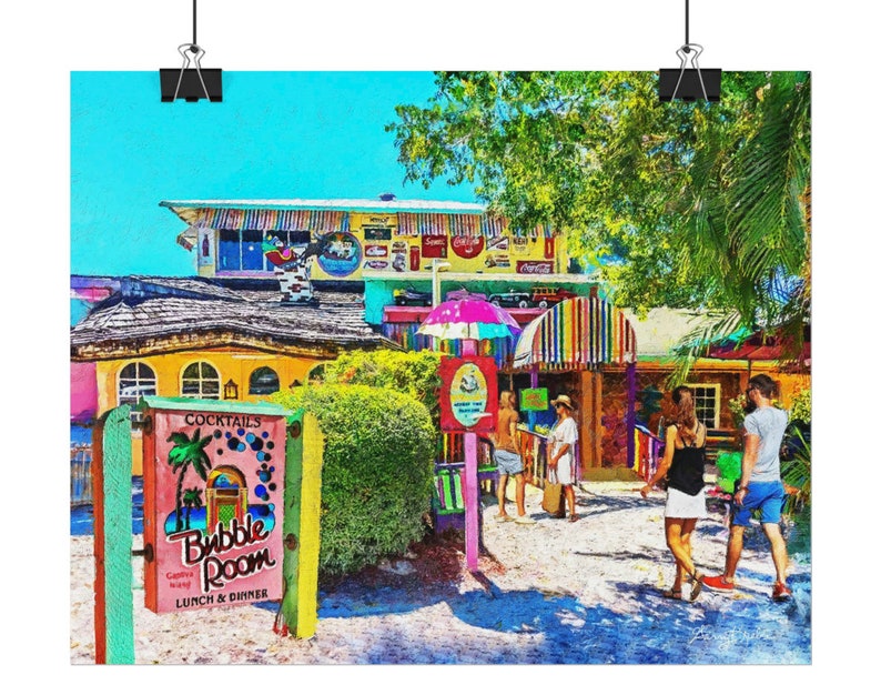 Captiva Island Art, Sanibel Island Print, Bubble Room, Tropical Wall