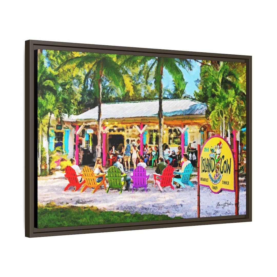 Island Cow Sanibel Island Print: Vintage Florida Restaurant Canvas Wall ...