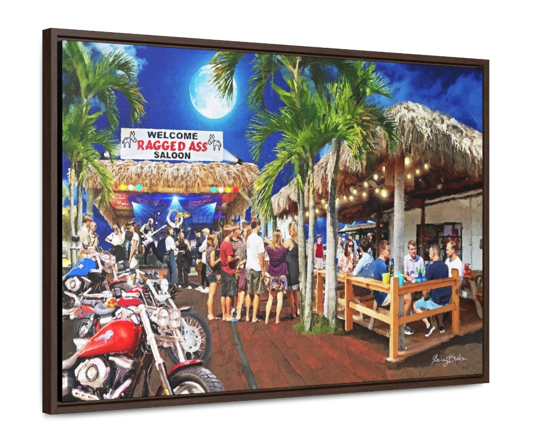 Pine Island Art, Cape Coral Print, Ragged Ass Saloon Canvas, Old Florida, Fishing Village Print