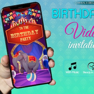 Carnival Theme Customized Birthday Invitation Card