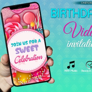 Candyland Theme Customized Birthday Invitation Card