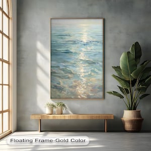 Sunlit Sea Waves Leinwanddruck: Serene Coastal Wall Leinwanddruck