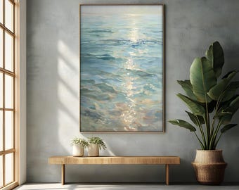 Sunlit Sea Waves Canvas Art: Serene Coastal Wall canvas prints