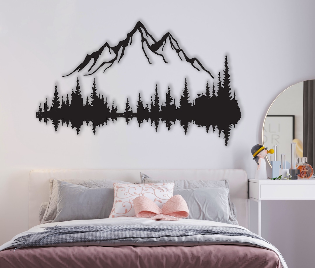 Large Metal Wall Art,mountain Forest Wall Art,mountain Metal Wall Decor