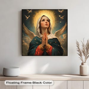 Virgin Mary Canvas Print: Religious Angelic Wall Art