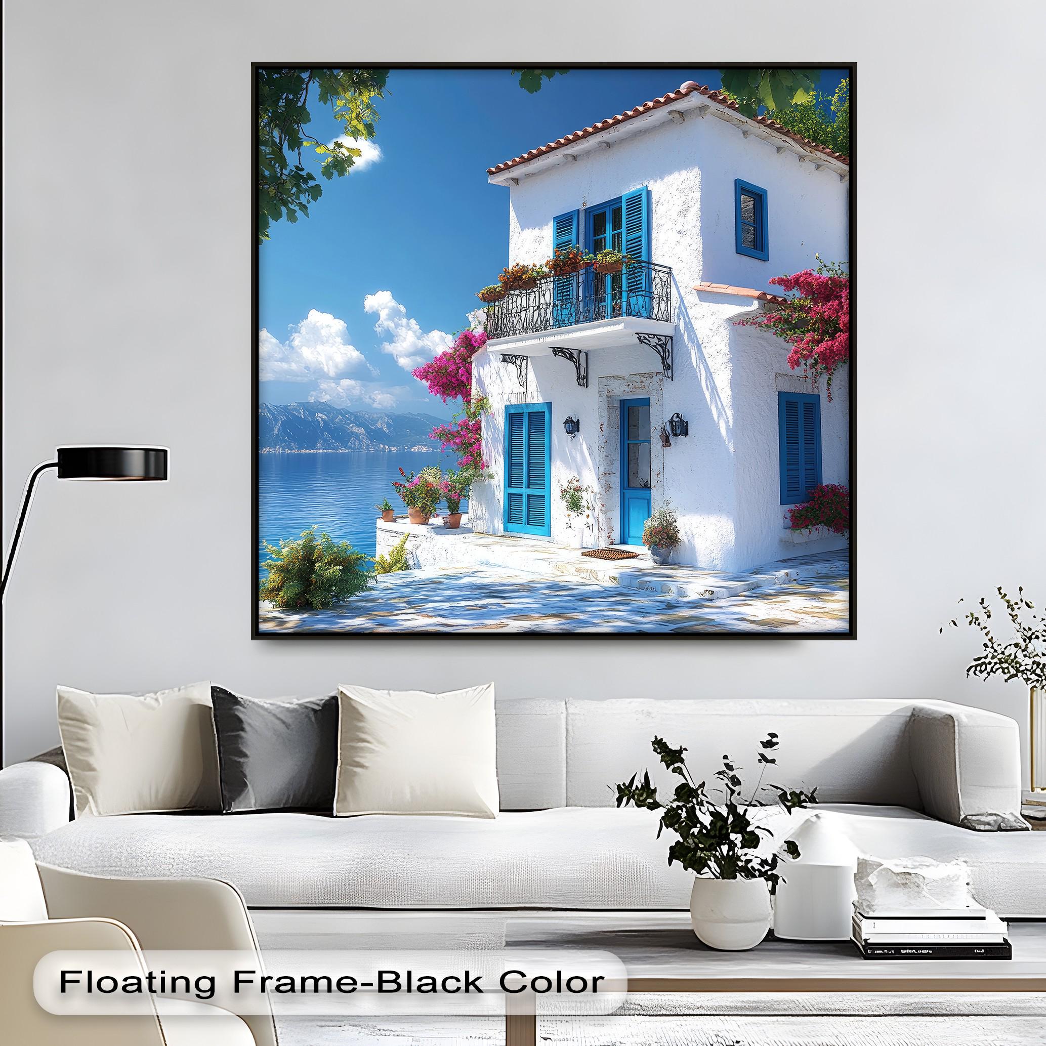 Mediterranean Villa Canvas Art: Coastal Summer Home Decor - Etsy