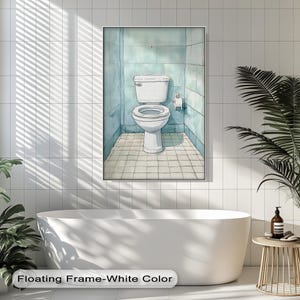 Minimal Funny Toilet Wall Art, Bathroom Canvas Art, Bathroom Canvas Framed, Canvas Art, Canvas Print