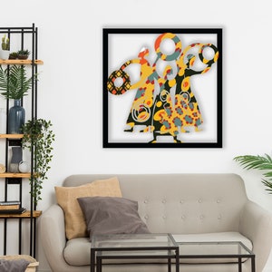 Afrikanische Wandkunst, afrikanische Frauen, Boho Wandkunst, bunte Metallwandkunst, Geschenk für sie, Hauptgeschenk, Housewarming, Wandbehang