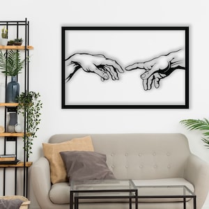 Creation Of Adam Hands Metal Wall Art,Hand of God Metal Wall Decor,The Creation Adam, Gift For Her,Home Gift,Housewarming