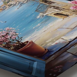 a painting of a potted plant on a window sill