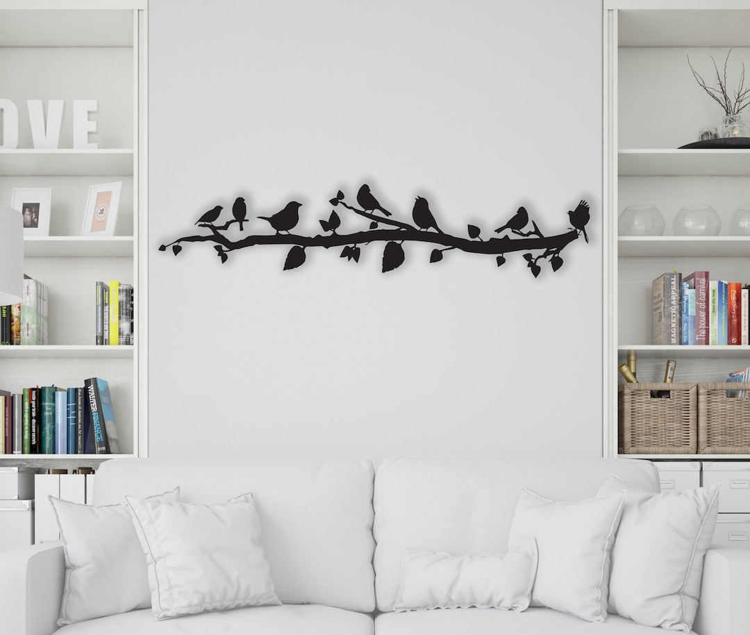 Birds on Branch Metal Wall Art,large Metal Wall Art,metal Birds Wall