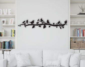 Birds on Branch Metal Wall Art,Large Metal Wall Art,Metal Birds Wall Art,Metal Wall Decor,Wallhanging,First Home Gift,Home,Housewarming