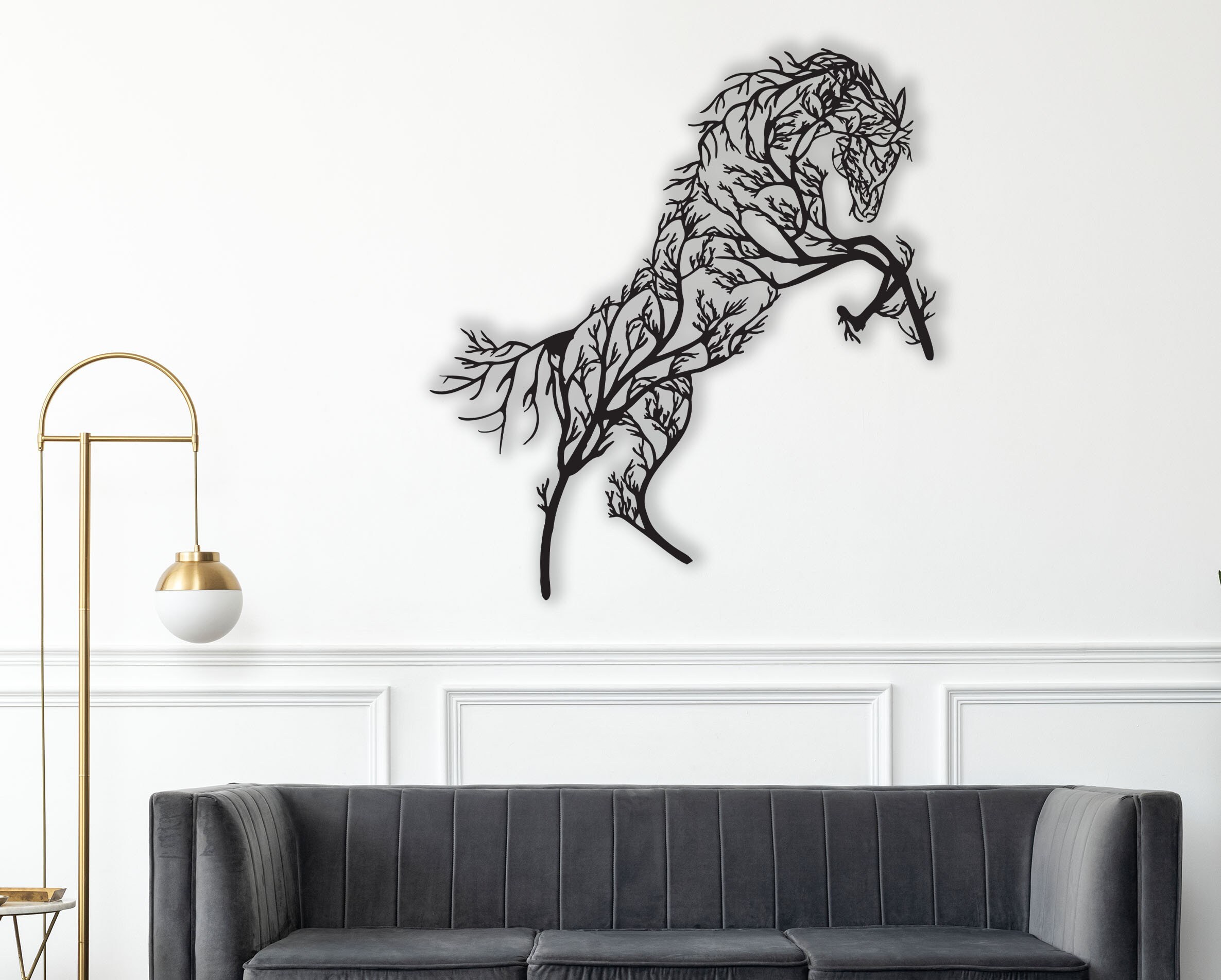 Horse Metal Wall Decor,tree Horse Wall Art,large Metal Wall