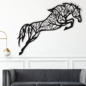 Tree of Life Horse Metal Wall Art: Modern Home Decor
