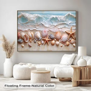 Muschel und Seestern Strand Wandkunst - Ocean Wave Küsten Leinwand, Nautische Strand Haus Dekor