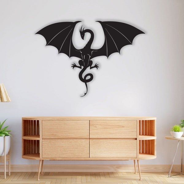 Drachen-Wandkunst aus Metall, chinesischer Drache, Drachen-Wandkunst, japanischer Drache, moderne Wandkunst, Wandbehang, Geschenk für sie, erstes Zuhause-Geschenk, Einweihungsparty