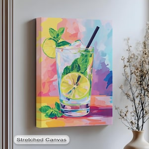 Lemon Mojito Cocktail Art: Vibrant Summer Drink Poster
