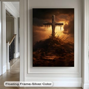 Weathered Cross Canvas: Rustic Christian Wall Art
