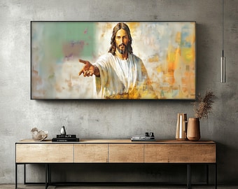 Jesus Reaching Hand Canvas Print: Christian Home Decor, Faith Wall Art