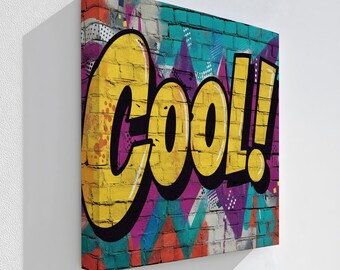 Colorful Graffiti Pop Art Canvas Print: Urban Street Style Home Decor