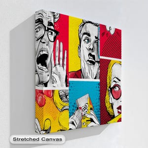 Comic Book Pop Art Canvas Print: Retro Collage Wall Decor