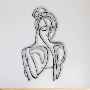 Women Geometric Metal Art, Minimalist Line Art, Wire Wall Art, Metal Line Art, Gift For Her, First Home Gift,Housewarming