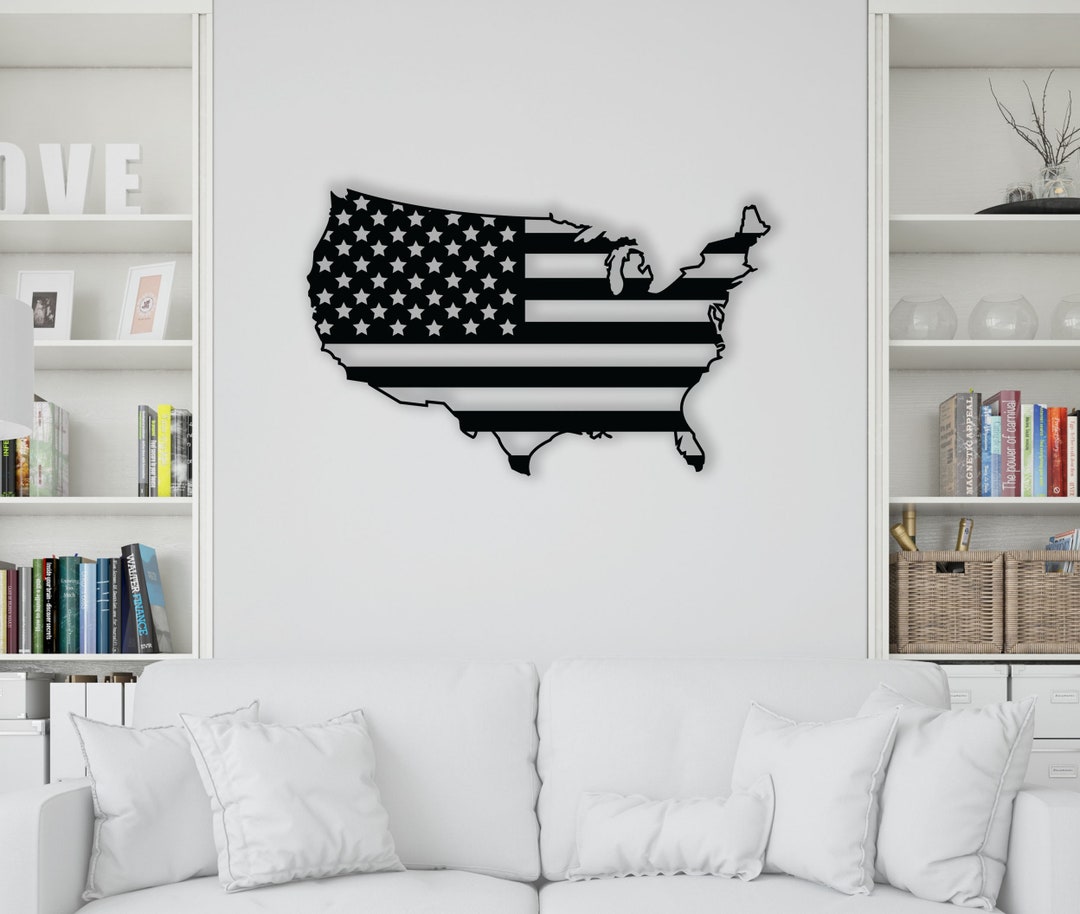 USA Map Metal Wall Art,usa Flag Large Metal Wall Art,america Flag Metal