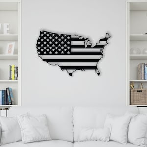 USA Karte Metall Wandkunst, USA Flagge Große Metall Wandkunst, Amerika Flagge Metall Wanddekor, Wandbehang, Geschenk für sie, Erstes Zuhause Geschenk, Housewarming