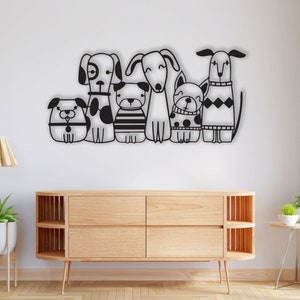 Dogs Metal Wall Decor,Cute Dog Wall Art,Dog Lover Art,Dogs Metal Wall Art,Dog Wall Art, Gift For Her,First Home Gift,Housewarming