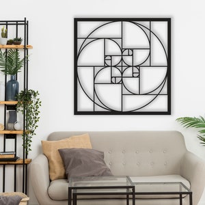 Golden Ratio Metal Wall Art: Geometric Wall Hanging Decor