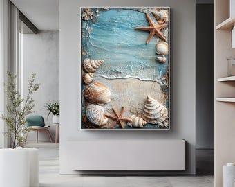 Decorazione Parete 3D Tema Oceano - Stella Marina, Conchiglia In Legno Per Bagno O Camera - Foto 10