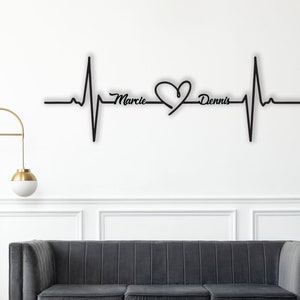 Metal Wall Art, Customized Names,  Personalized Heart Metal Art,  Love Wall Art,  Wall Hangings,  Metal Wall Decor, Home Decor Art