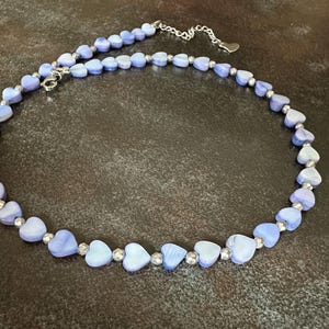 Handmade pearl necklace with genuine mother-of-pearl beads, gift idea, chokers, unique, chain, necklace, jewelry, stainless steel