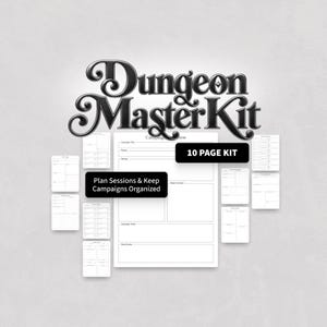 Minimalistisches Dungeon Master Kit | D&D Wahlkampfplaner, Session Prep Sheets (Digitaler Download)