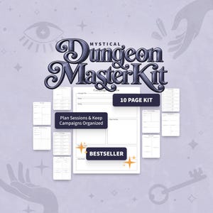 Kit de Maestro de Mazmorras Místico / Planificador de Campañas de D&D, Hojas de Preparación de Sesiones (Descarga Digital)