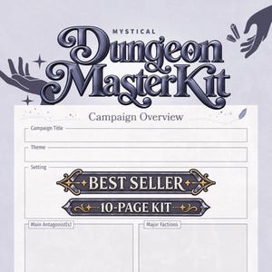 Kit de Maestro de Mazmorras Místico / Planificador de Campañas de D&D, Hojas de Preparación de Sesiones (Descarga Digital)