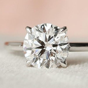 1.50 CT Round Moissanite Diamond Ring, Moissanite Diamond Solitaire Ring  Moissanite Ring, Diamond Ring, Engagement Ring Ring Gift For Her