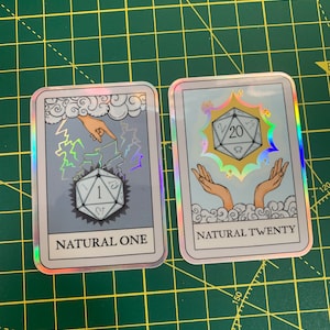 Pegatinas de tarot naturales de veintiún cartas del dnd / Tarot holográfico de clase de Dungeons and Dragons