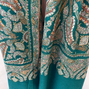 Bottle Green Sozni Embroidered Cashmere Pashmina Shawl | Very Fine needle embroidery | 100% Pure Pashmina| Hand Embroidery | Kashmiri Wrap