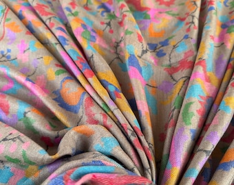 Handloom Pashmina Kani Shawl | Handmade Kashmiri Scarf