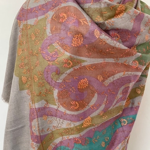 Designer Handwoven Sozni Embroidered Cashmere Pashmina Shawl| 100% Handmade Pashmina Shawl| Warm Soft and Beautiful| Luxury Item | Gift Wrap