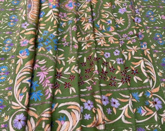 Xale Kalamkari de pashmina feito à mão com bordado em seda | trabalho de gancho