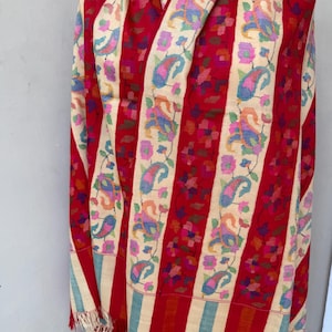 Elegant Kani Pashmina Wrap – Softl with Motifs | Pure handmade luxury kani shawl with elegent color combination | warm with royal look