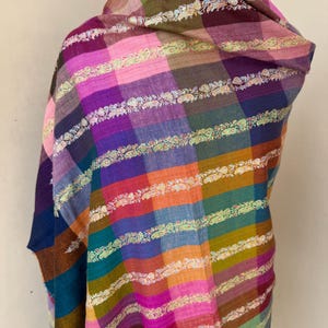 Chal de pashmina Kani de lujo: diseño intrincado hecho a mano / chal de pashmina Kani puro 100 % hecho a mano / chal de regalo