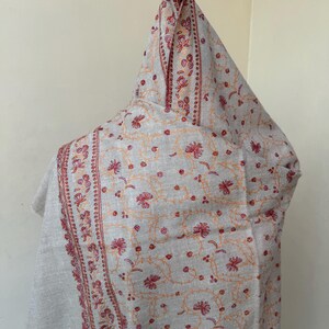 Pashmina pura bordada a mano en toda su extensión, chal Jamavar / chal cálido, suave y hermoso