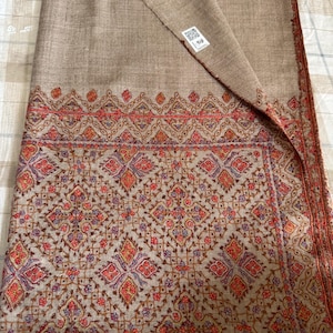 GI Certified Natural Pashmina Color Sozni Embroidered Pashmina Shawl | 100% Handmade Pashmina Shawl| Gift wrap | gift for her