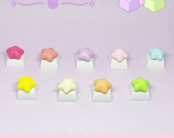 Custom Artisan Solid Stars Keycaps for mechanical keyboard cute keycap Stars keycaps