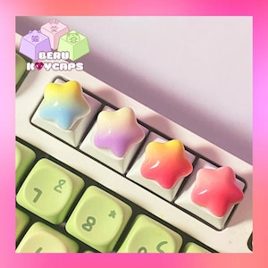 Gradient Star Keycaps for Mechanical and Membrane Keyboard